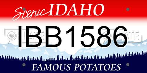 IBB1586 Idaho License Plate