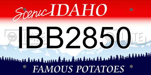IBB2850 Idaho License Plate