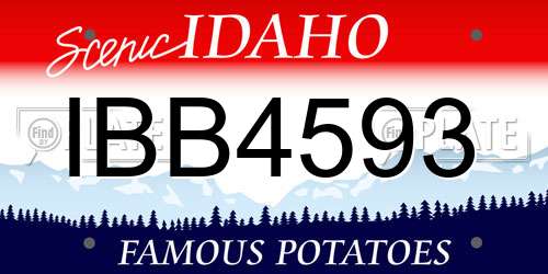 IBB4593 Idaho License Plate