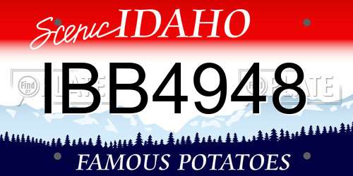 IBB4948 Idaho License Plate