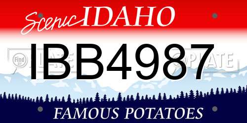 IBB4987 Idaho License Plate