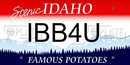 IBB4U Idaho License Plate