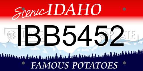 IBB5452 Idaho License Plate