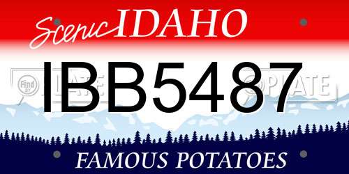IBB5487 Idaho License Plate