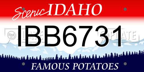IBB6731 Idaho License Plate