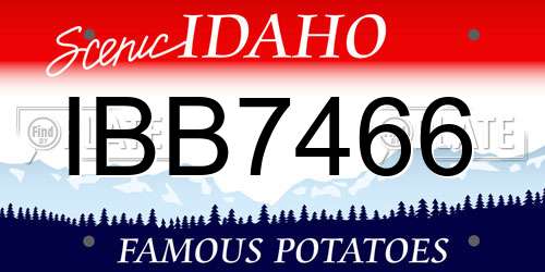 IBB7466 Idaho License Plate