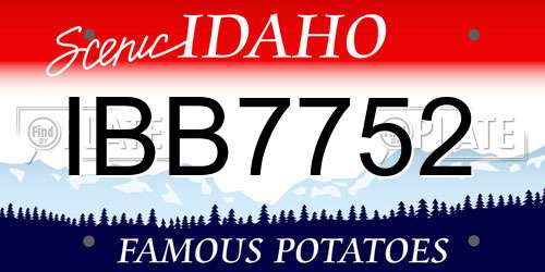 IBB7752 Idaho License Plate