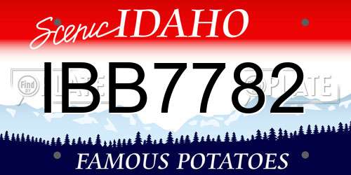 IBB7782 Idaho License Plate