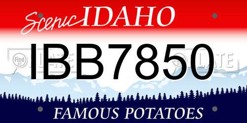 IBB7850 Idaho License Plate