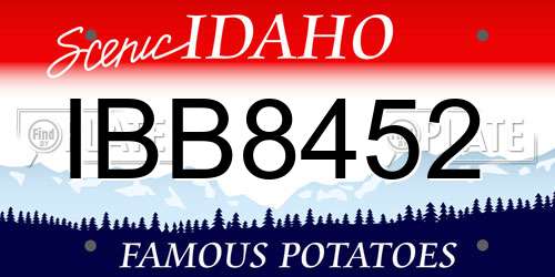 IBB8452 Idaho License Plate