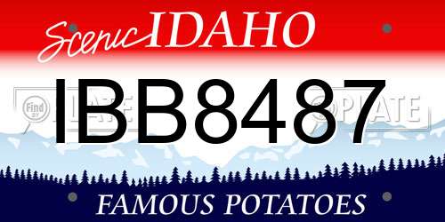 IBB8487 Idaho License Plate