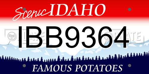 IBB9364 Idaho License Plate