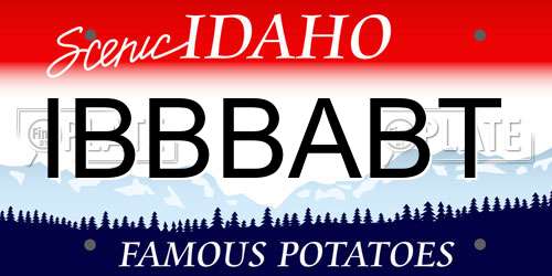 IBBBABT Idaho License Plate