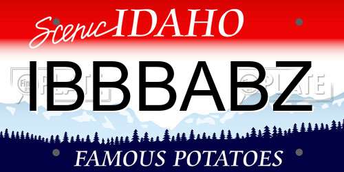 IBBBABZ Idaho License Plate