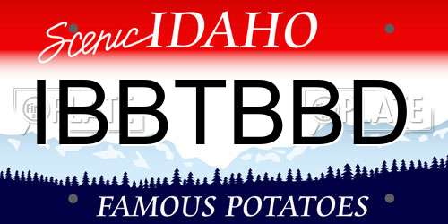 IBBTBBD Idaho License Plate