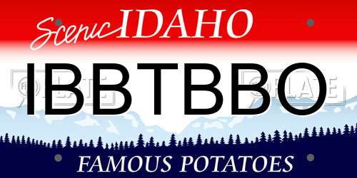 IBBTBBO Idaho License Plate