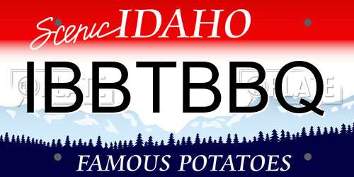 IBBTBBQ Idaho License Plate