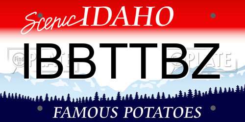 IBBTTBZ Idaho License Plate