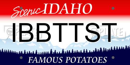 IBBTTST Idaho License Plate