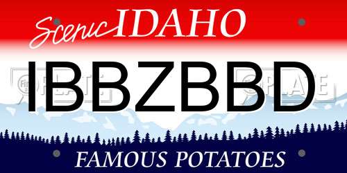 IBBZBBD Idaho License Plate