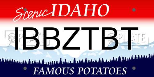IBBZTBT Idaho License Plate