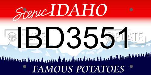 IBD3551 Idaho License Plate