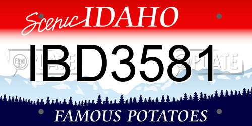 IBD3581 Idaho License Plate