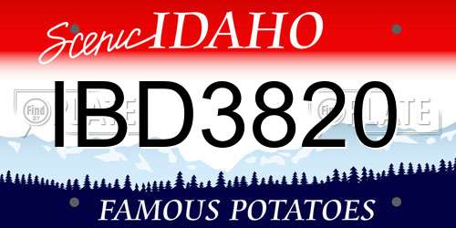IBD3820 Idaho License Plate