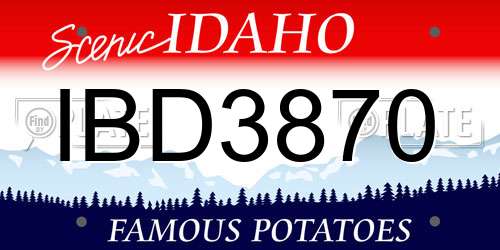 IBD3870 Idaho License Plate