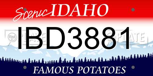 IBD3881 Idaho License Plate