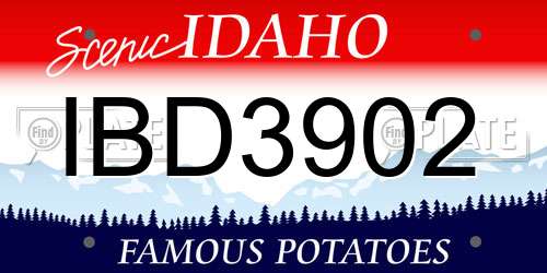 IBD3902 Idaho License Plate