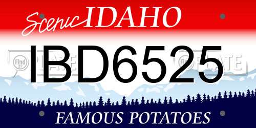 IBD6525 Idaho License Plate