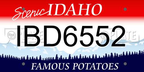 IBD6552 Idaho License Plate