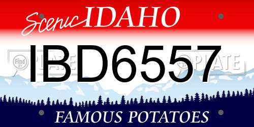 IBD6557 Idaho License Plate