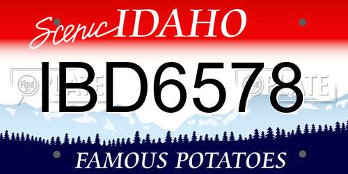 IBD6578 Idaho License Plate