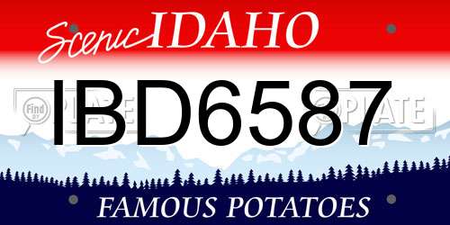IBD6587 Idaho License Plate