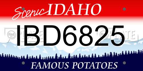 IBD6825 Idaho License Plate