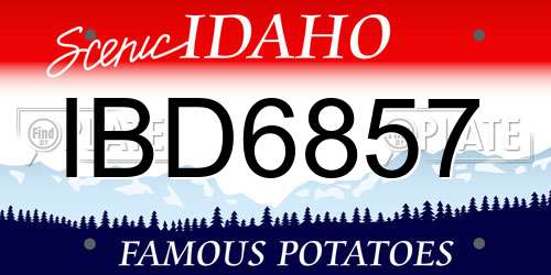 IBD6857 Idaho License Plate
