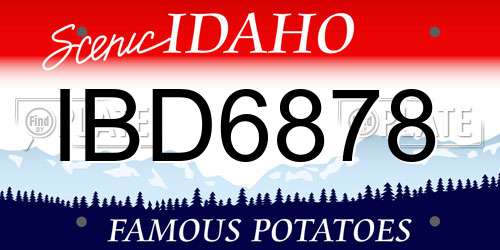 IBD6878 Idaho License Plate