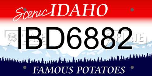 IBD6882 Idaho License Plate