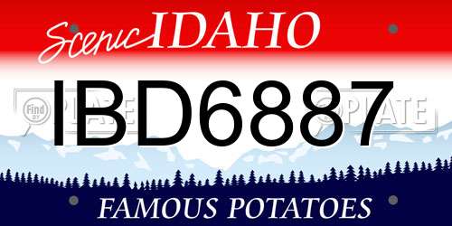 IBD6887 Idaho License Plate