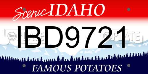IBD9721 Idaho License Plate