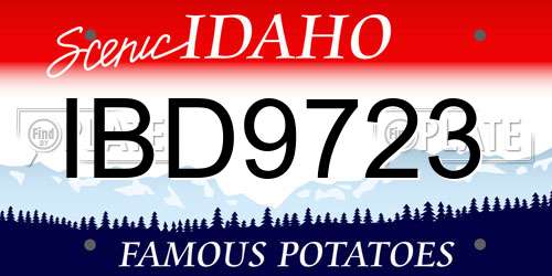 IBD9723 Idaho License Plate