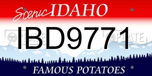 IBD9771 Idaho License Plate