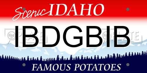 IBDGBIB Idaho License Plate