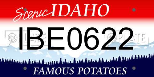 IBE0622 Idaho License Plate