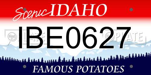 IBE0627 Idaho License Plate