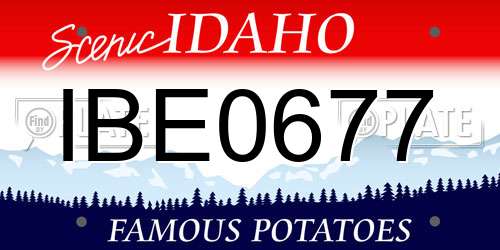 IBE0677 Idaho License Plate