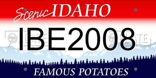 IBE2008 Idaho License Plate