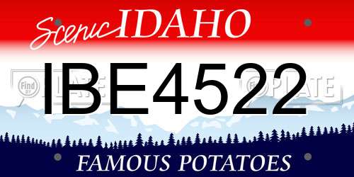 IBE4522 Idaho License Plate